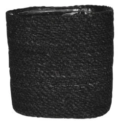 Mica Decorations Bloempot - Rotan - Zwart - Jute - 18 X 18 Cm