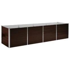 VidaXL Plantenbak Verhoogd 320x80x77 Cm Gegalvaniseerd Staal Bruin