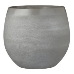 Mica Decorations Bloempot - Grijs - Keramiek - 26 X 23 Cm