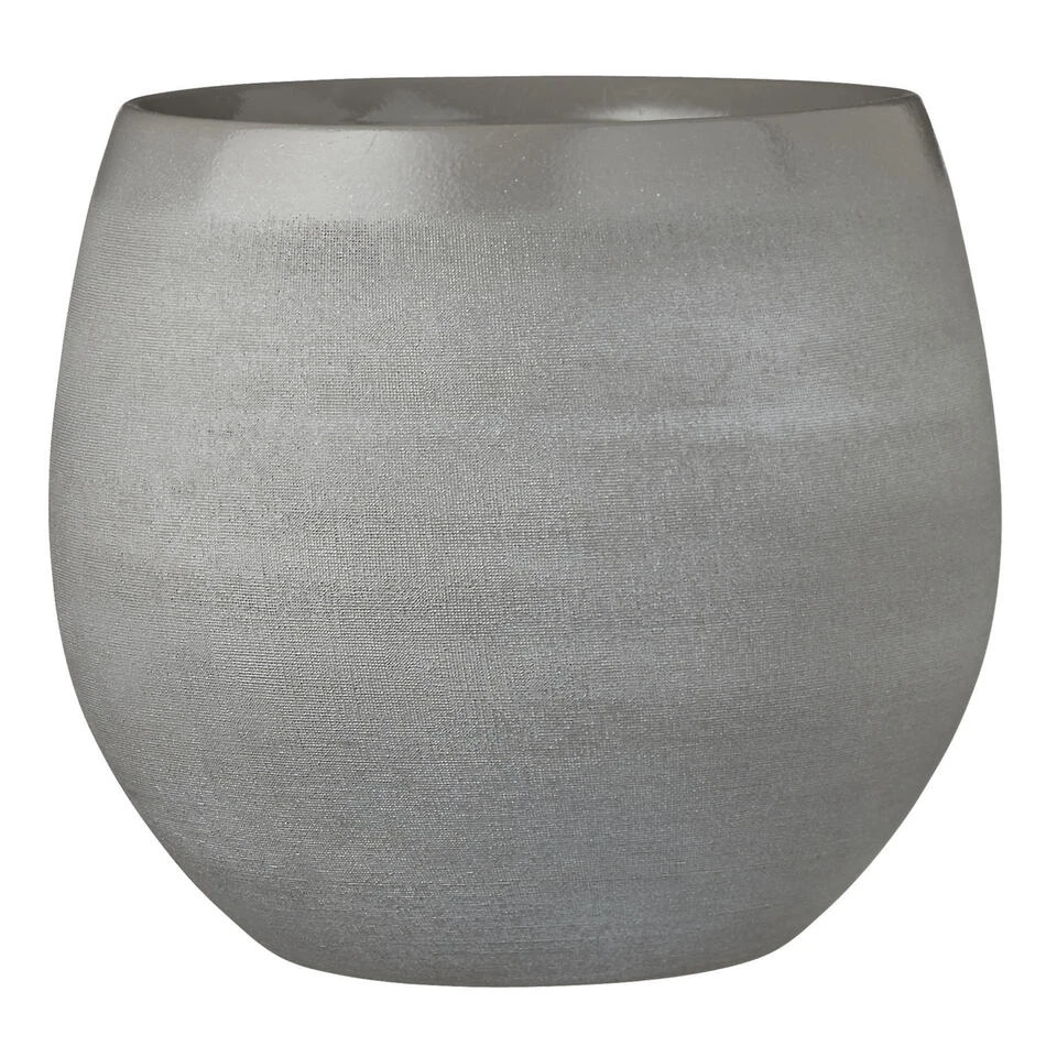 Mica Decorations Bloempot - Grijs - Keramiek - 26 X 23 Cm