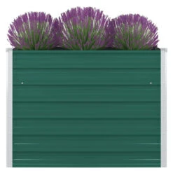 VidaXL Plantenbak Verhoogd 100x100x77 Cm Gegalvaniseerd Staal Groen