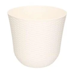 Forte Plastics Bloempot - Wit - Rond - Kunststof - 25 Cm