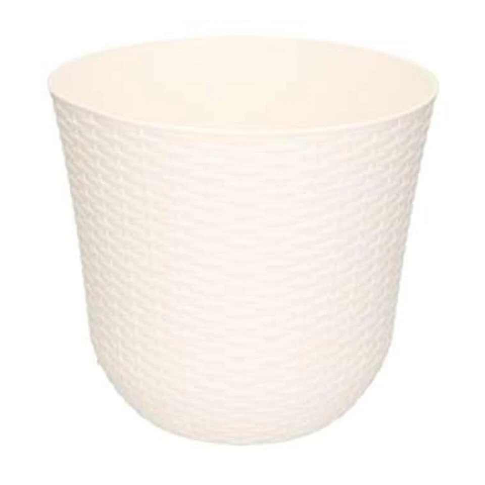 Forte Plastics Bloempot - Wit - Rond - Kunststof - 25 Cm
