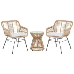 Beliani Bistroset TRESTINA - Beige Pe Rotan
