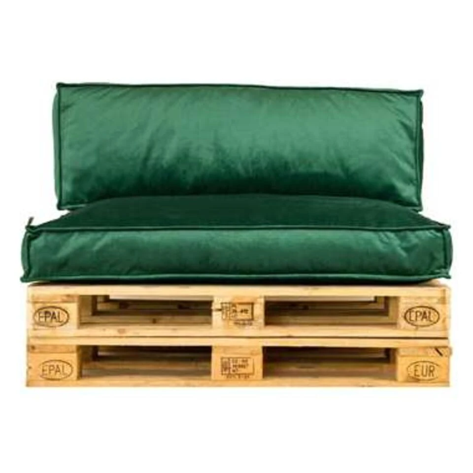 2L Home & Garden Palletkussen Velvet Donkergroen - 120 X 80cm - Image 3