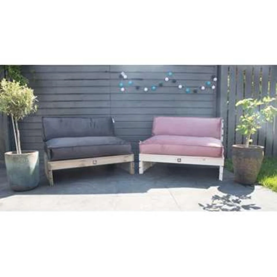 2L Home & Garden Palletkussen Velvet Oud Roze - 60 X 40cm - Afbeelding 2