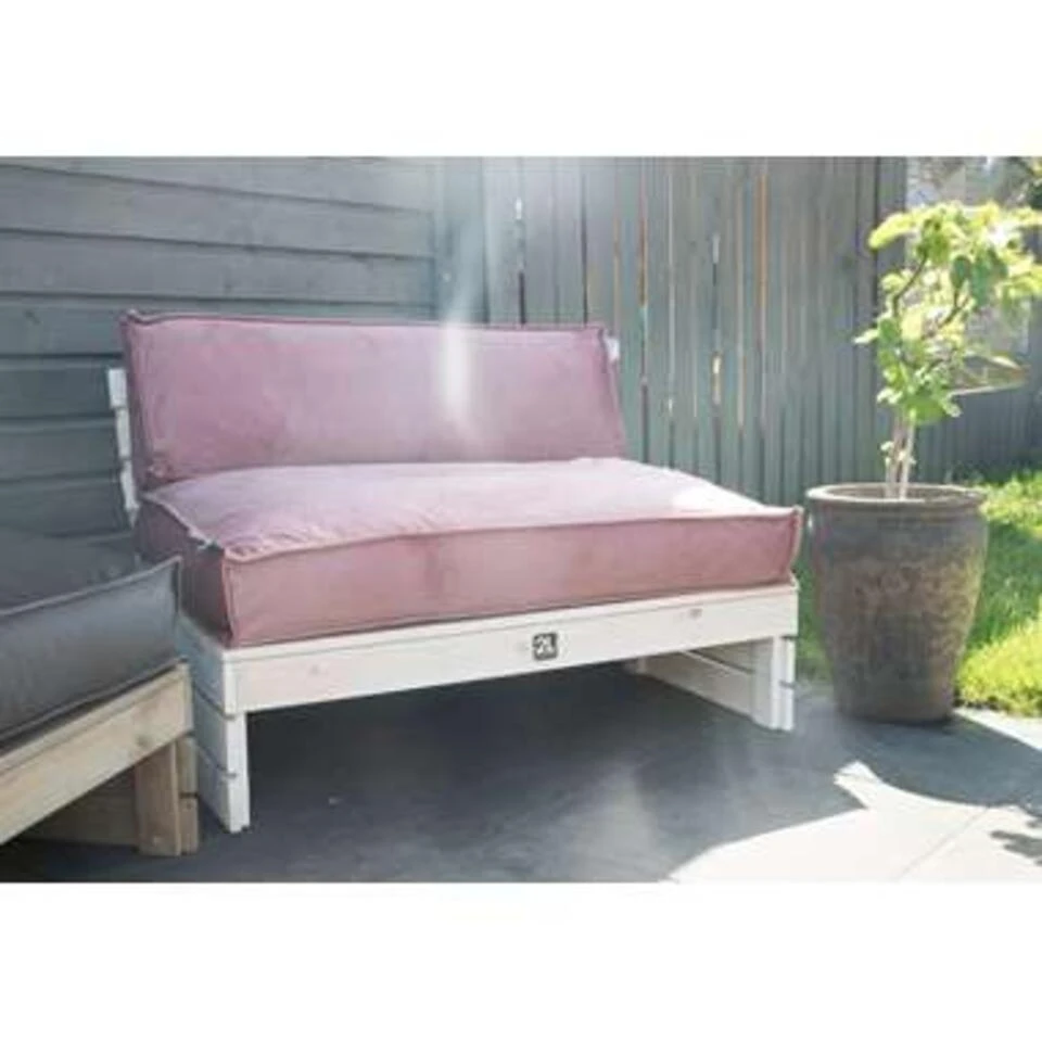 2L Home & Garden Palletkussen Velvet Oud Roze - 60 X 40cm - Afbeelding 4
