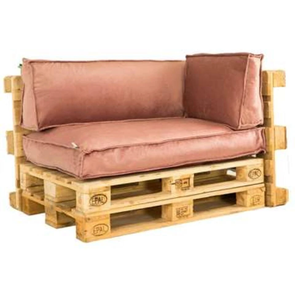 2L Home & Garden Palletkussen Velvet Oud Roze - 60 X 40cm