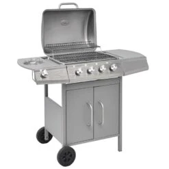 VidaXL Gasbarbecue 4+1 Kookzone Zilver