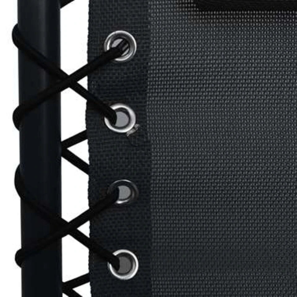 VidaXL Terrasstoel Inklapbaar Textileen Zwart - Image 4