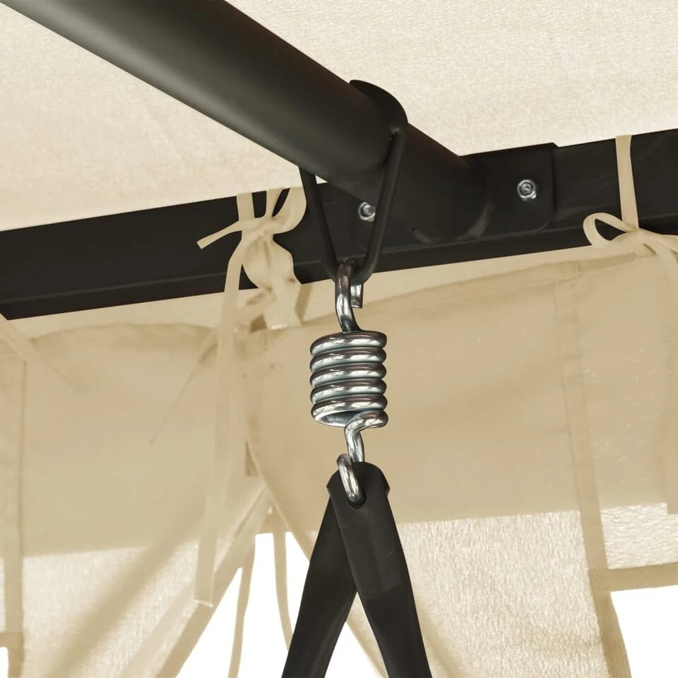 VidaXL Schommelbank Met Prieel Converteerbaar Crèmewit - Image 2