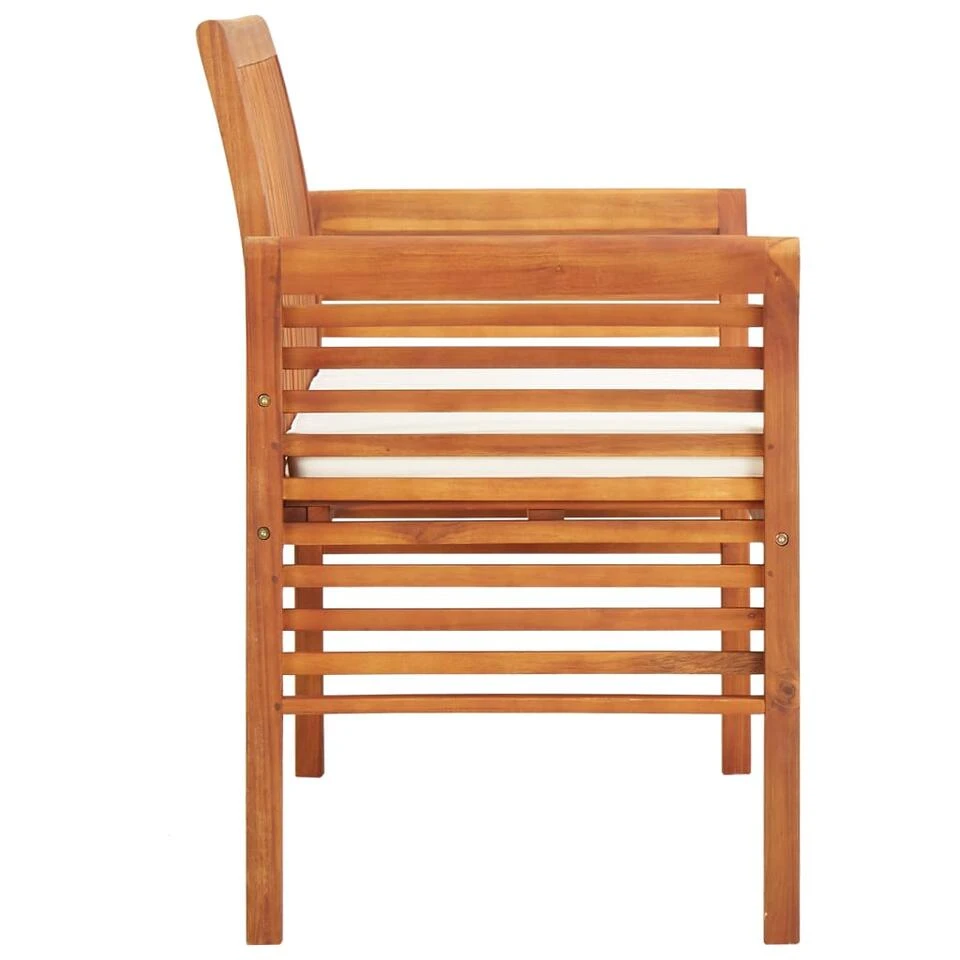 VidaXL Massief Acaciahouten Tuinbank Met Kussen 2-Zits Tuinset Buitenbank Bank - Image 3