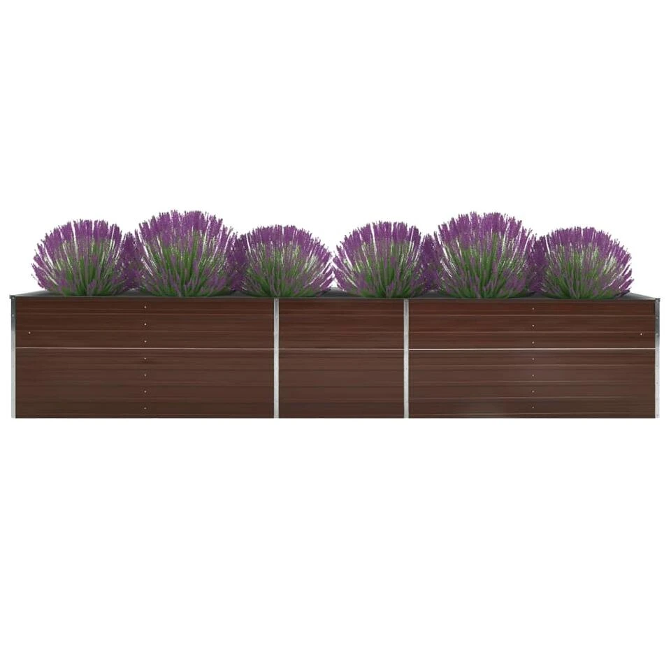 VidaXL Plantenbak Verhoogd 400x80x45 Cm Gegalvaniseerd Staal Bruin - Image 2