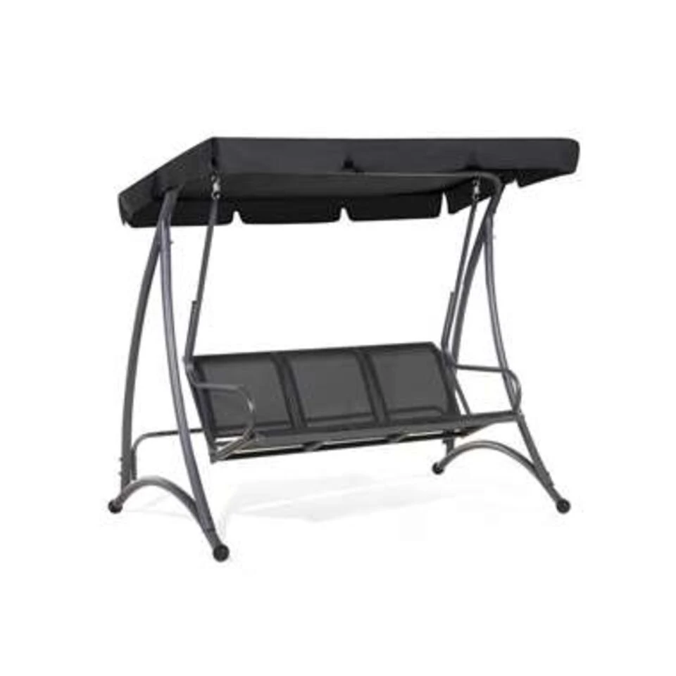 Beliani Schommelbank BOGART - Zwart Mesh - Image 4