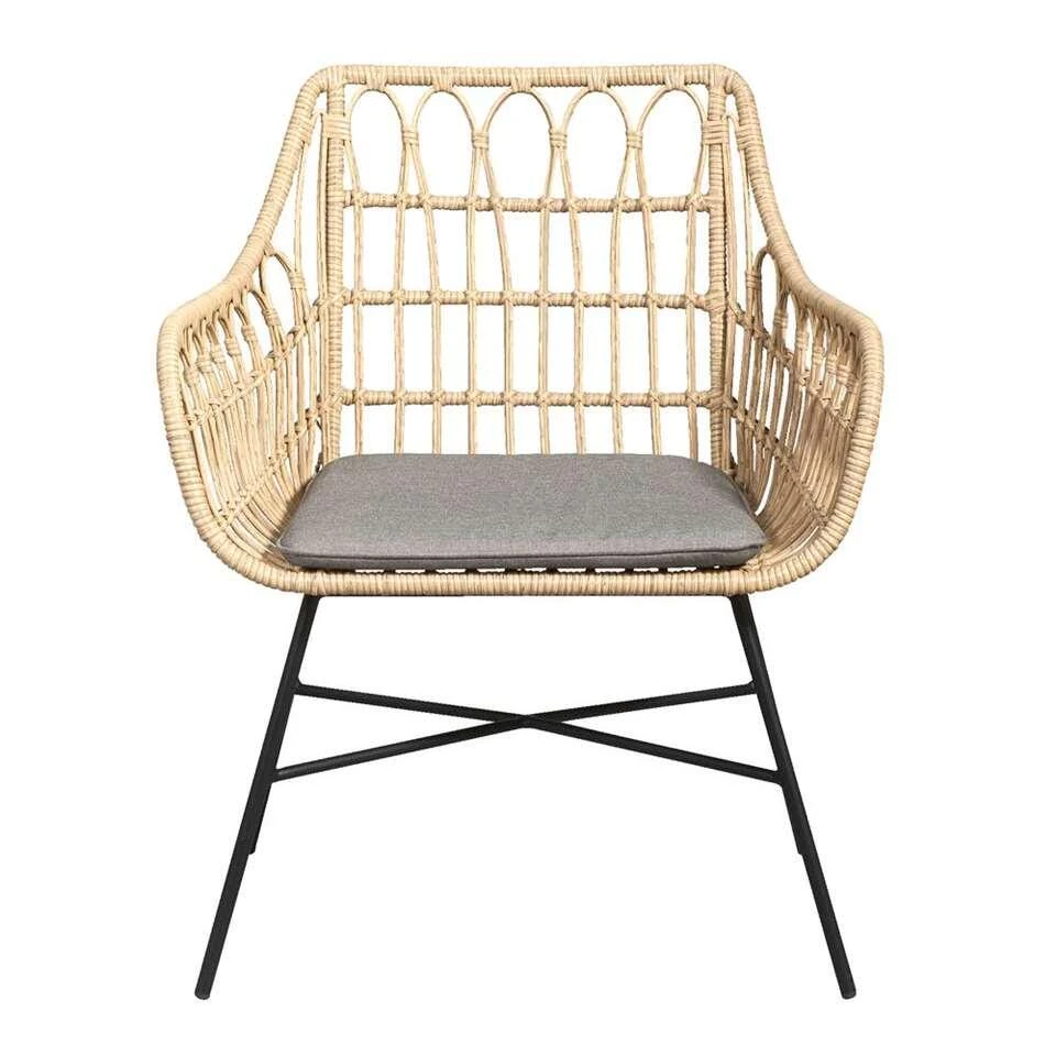 Le Sud Loungestoel Grimaud - Zwart/naturel - 82x70x67 Cm - Image 2