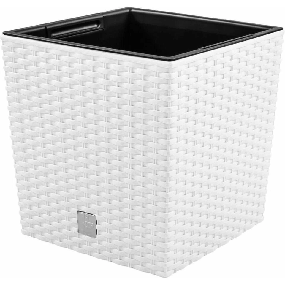 Prosperplast Plantenbak Rato - Wit - Rotan - Kunststof - 20 Cm - Image 2