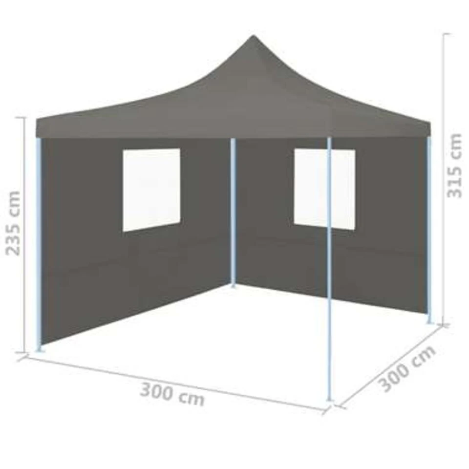 VidaXL Vouwtent Pop-up Met 2 Zijwanden 3x3 M Antraciet - Image 4
