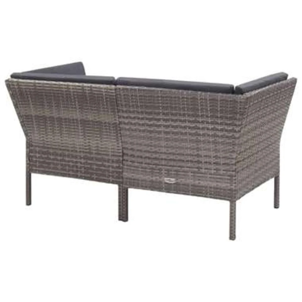 VidaXL 6-delige Loungeset Met Kussens Poly Rattan Grijs 57x69x67 Cm - Image 2