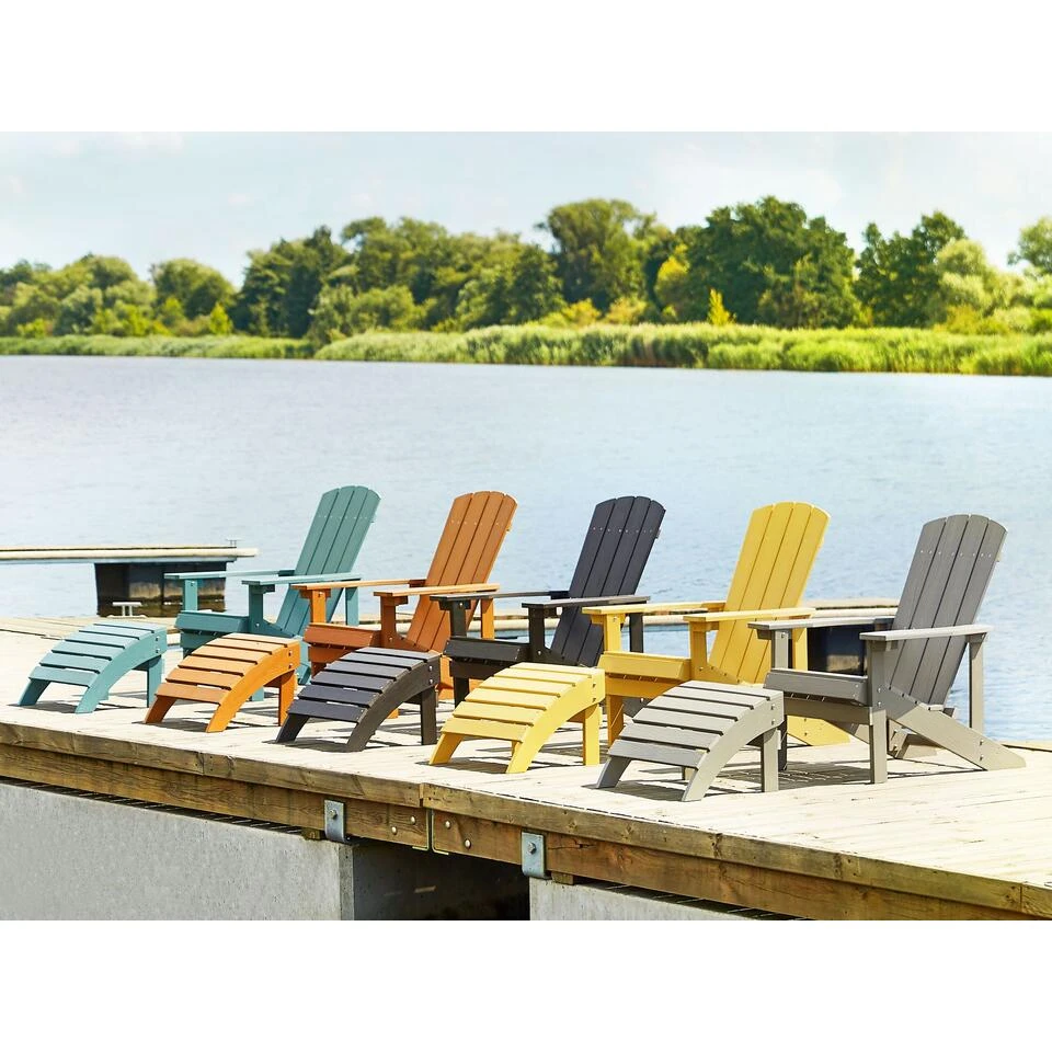 Beliani Tuinstoel ADIRONDACK - Lichte Houtkleur Kunsthout - Image 2