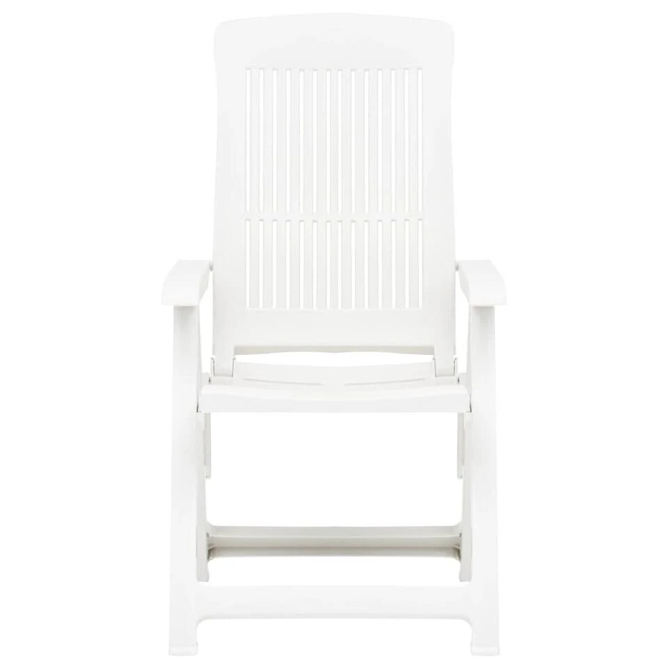 VidaXL Tuinstoelen 2 St Verstelbaar Kunststof Wit - Image 2