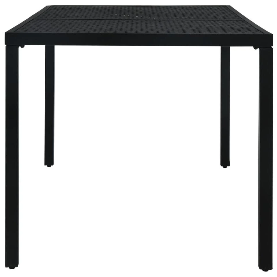 VidaXL Tuintafel 180x83x72 Cm Staal Zwart - Afbeelding 2