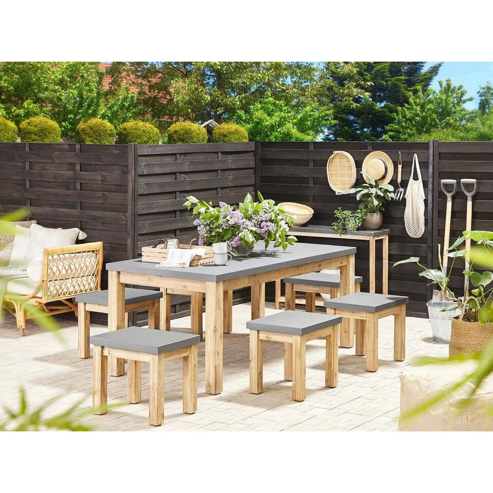 Beliani Tuinstoel OSTUNI - Grijs Vezelcement - Image 4