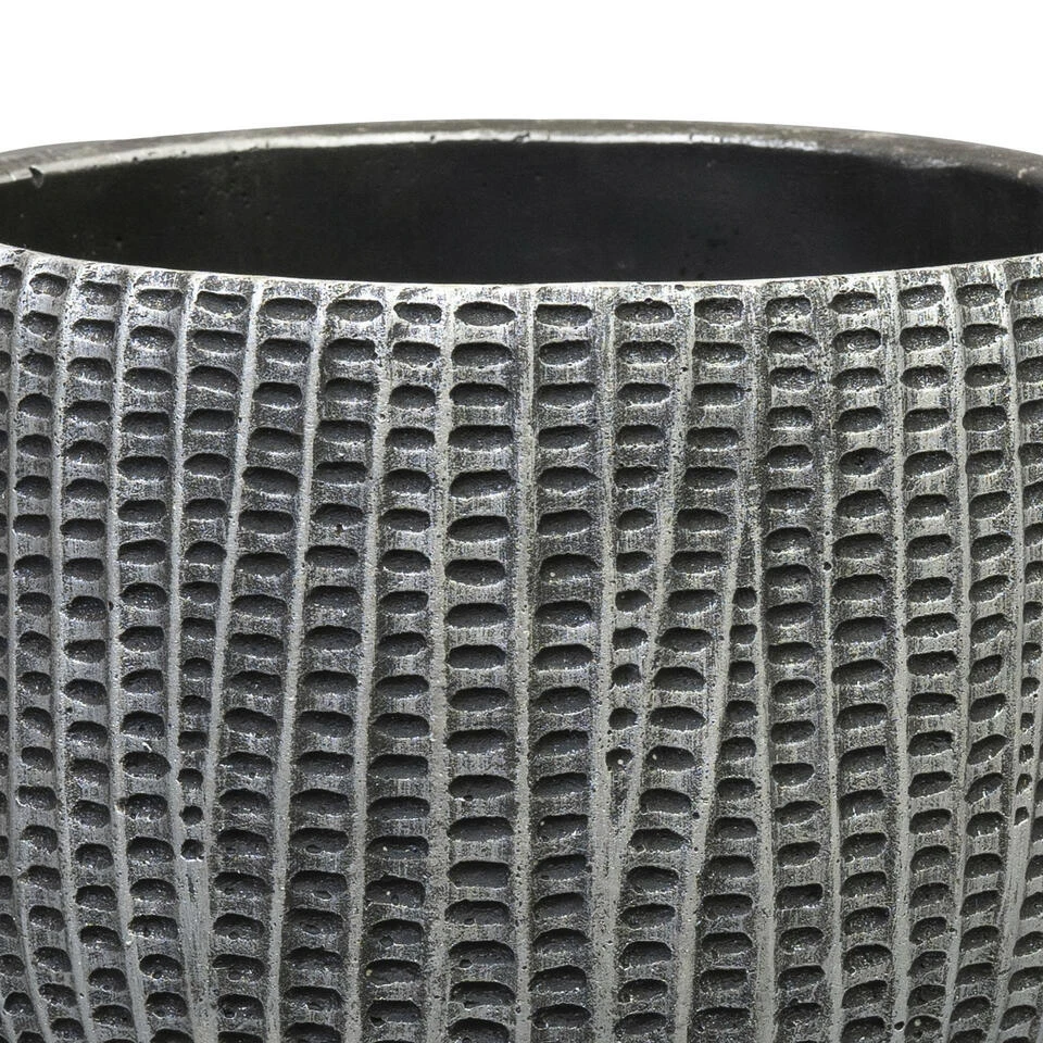 Ter Steege Bloempot/plantenpot - Binnen - Zwart/metaal - D21/H17 Cm - Image 2