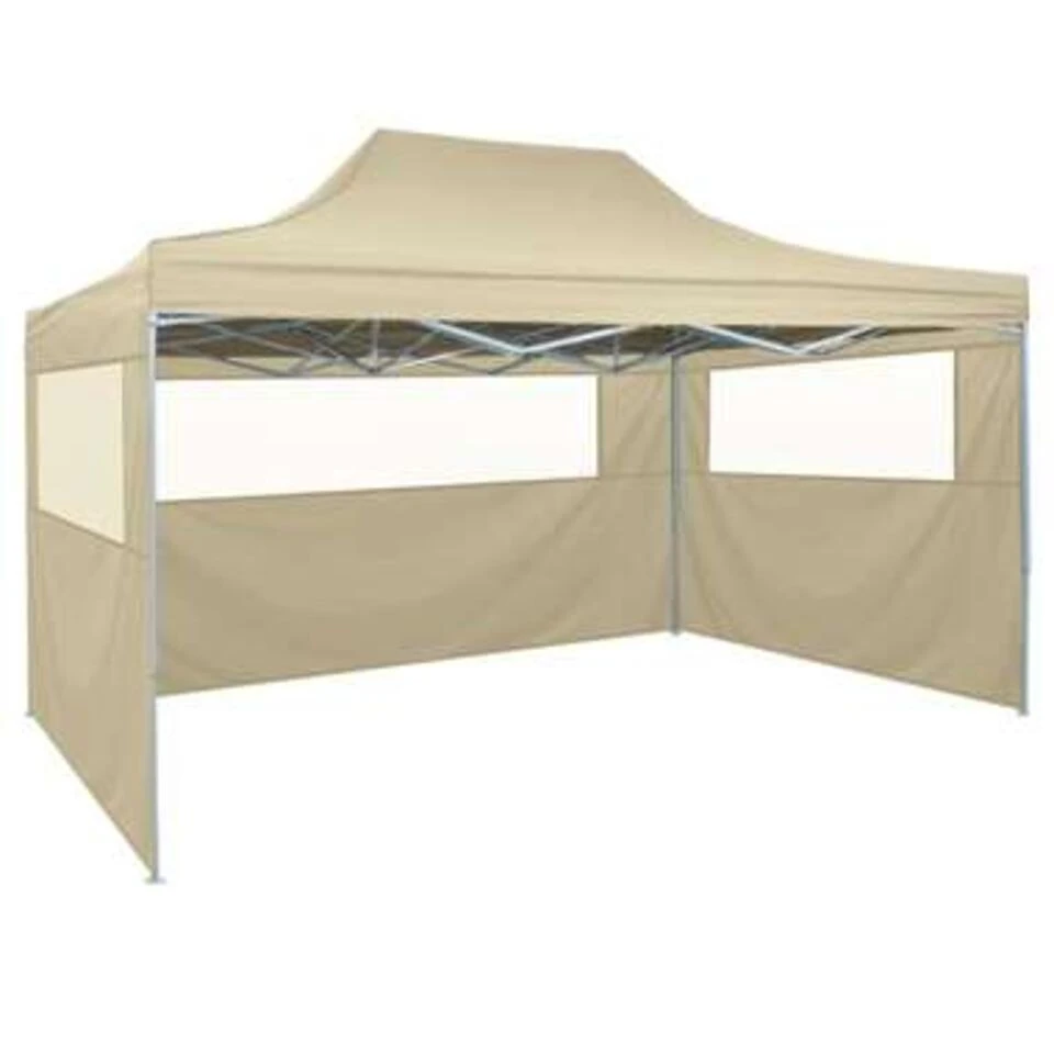 VidaXL Vouwtent Pop-up Met 4 Zijwanden 3x4,5 M Crèmewit - Image 2
